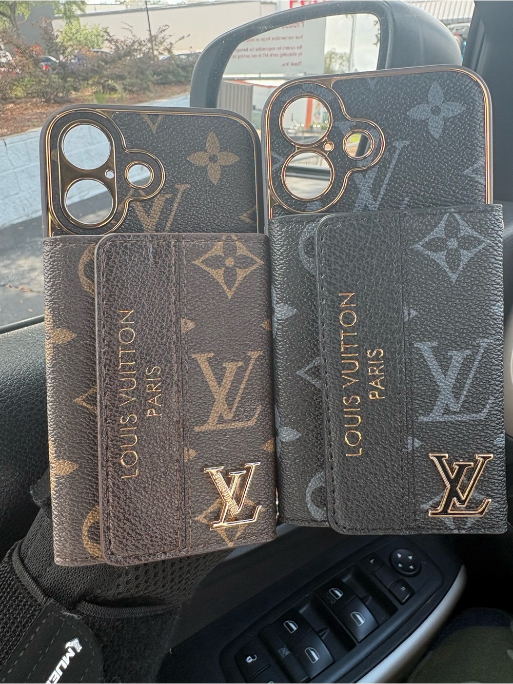 Louis Vuitton Monogram Duo Card Wallet Phone Case — Brown & Gray